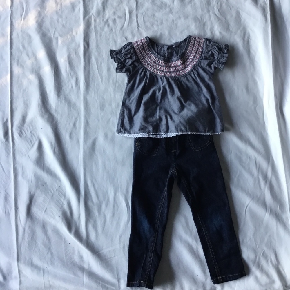 Girls set outfit top and jeans